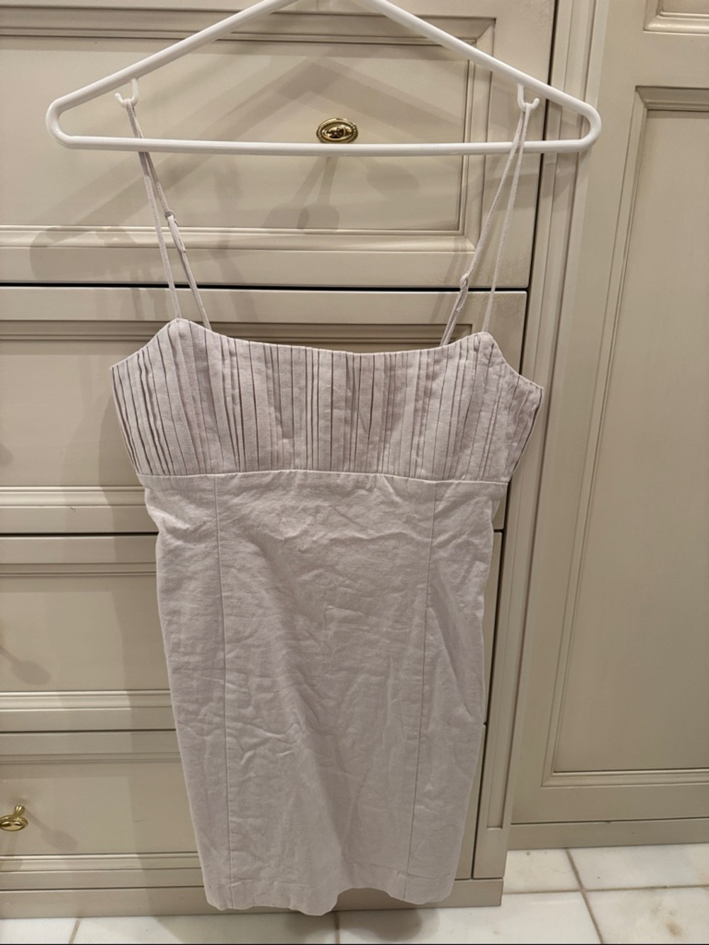 NWT Maeve Light Sand Pleated Bodice Dress